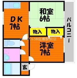 サンハイム撫川　Ｂ棟の物件間取画像